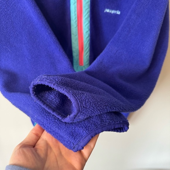 Vintage 80s Patagonia Fleece Pile 1/2 Zip Pullover Sweater Jacket Medium - Picture 3 of 6
